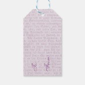 Mooie  bloemencadeau labels w / lila cadeaulabel (Achterkant)