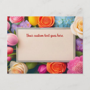 Mooie bloemencollectie met rozen, tulpen en horten briefkaart
