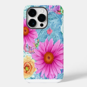 Mooie bloemendecoratie iPhone 14 Pro hoes Plus Hoesje