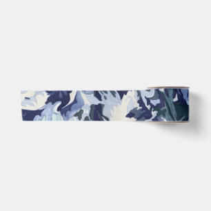 Mooie bloemendesign in blauwe tinten lint