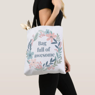 Mooie Bloemendesign, Positieve Citatencadeau voor Draagtas
