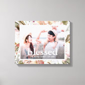 Mooie bloemengezegende typografie foto canvas afdruk (Voorkant)