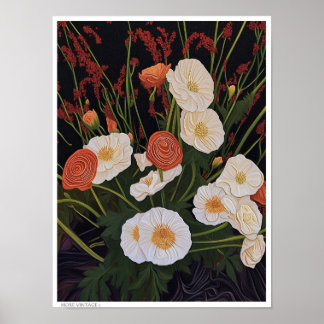 Mooie bloemenillustratie poster