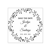 Mooie bloemenkrans Save The Date Rubberstempel (Afrduk)