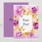 Mooie bloemenlijst kaart (Voorkant / Achterkant)