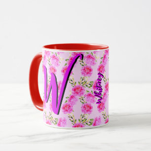 Mooie bloemenmok met mooie roze bloemen mok