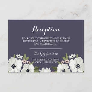 Mooie bloemenreceptie Kaart - paarse