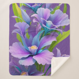 Mooie bloemensherpa deken