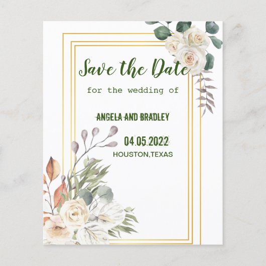 Mooie bloemgoud flyer (Voorkant)