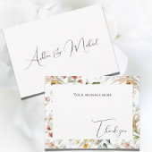 Mooie Bloemige Aquarel Platte Bedankkaart