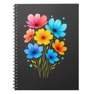 Mooie bloemige bloemen t-shirt notitieboek