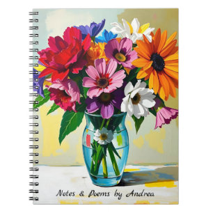 Mooie bloemige botanische gepersonaliseerde notitieboek