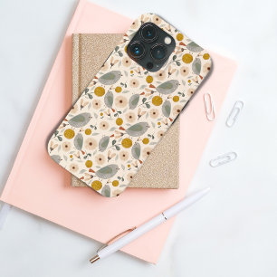 Mooie bloemige botanische vogel Cute Patroon  iPhone 13 Pro Hoesje