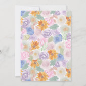 Mooie bloemige bruidsuitnodiging kaart (Achterkant)