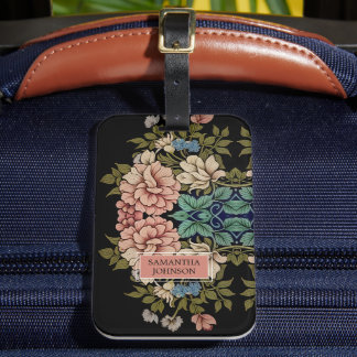 Mooie bloemige elegante vintage geïnspireerde bloe bagagelabel