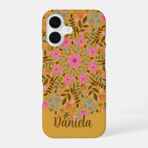 Mooie bloemige mandala iPhone-hoes voor haar iPhone 16 Hoesje