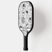 Mooie Bloemige Naam Pickleball Paddle (Links)