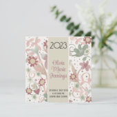 Mooie bloemige pastel eindexamen uitnodiging (Staand voorkant)