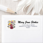 Mooie bloemige retouradres sticker | Gepersonalise (Insitu)