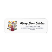Mooie bloemige retouradres sticker | Gepersonalise (Voorkant)