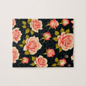 Mooie bloemige roze rozen legpuzzel (Horizontaal)