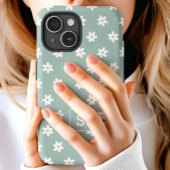 Mooie Bloemige Salie Gras Lelie Patroon Monogram Case-Mate iPhone Case