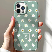 Mooie Bloemige Salie Gras Lelie Patroon Monogram Case-Mate iPhone Case