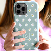 Mooie Bloemige Salie Gras Lelie Patroon Monogram Case-Mate iPhone Case
