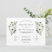 Mooie Bloemige Trouw Uitnodiging (Staand voorkant)