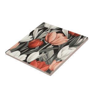 Mooie bloemige tulp keramische tegels voor vloeren tegeltje