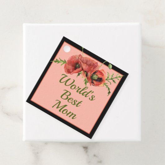 Mooie Bloemige Werelds Beste Moeder  Bedankjes Labels (In situ)