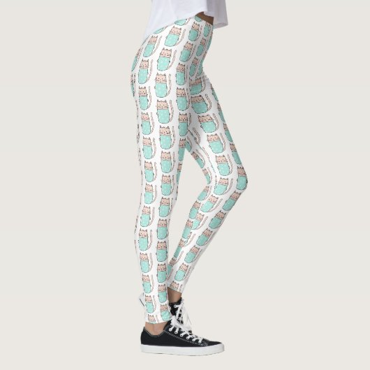 Mooie bloemkat patroon leggings (Rechts)