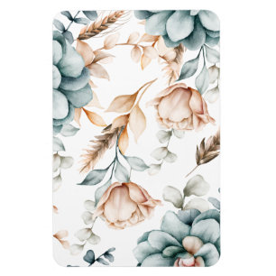 Mooie bloemloze naadloos patroon met vintage magneet