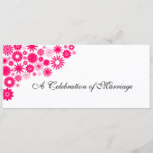 Mooie bloemmotieven Felroze huwelijksprogramma Programma (Voorkant)