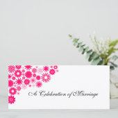 Mooie bloemmotieven Felroze huwelijksprogramma Programma (Staand voorkant)