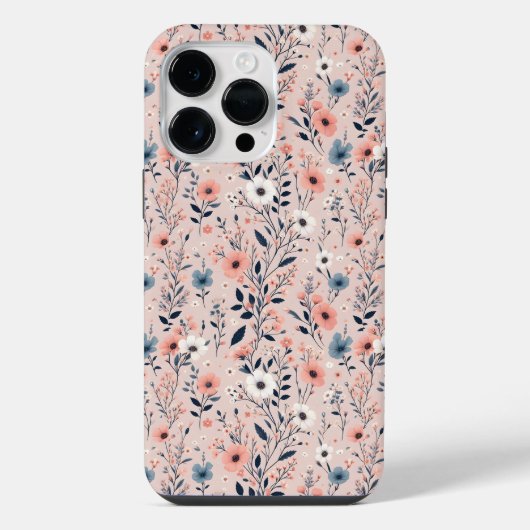 Mooie bloempatroon iPhone hoesje (Achterkant)