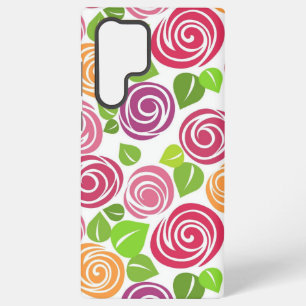 Mooie Bloempatroon Rozen Samsung Galaxy Hoesje