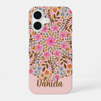 Mooie bloemrijke mandala iPhone hoes voor haar 16 Hoesje
