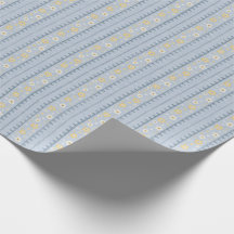 Mooie bloemstrepen en kanten rand op stoffig blauw