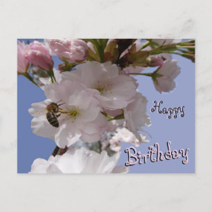 Mooie Bloesems & Gelukkige Verjaardag Postkaart me