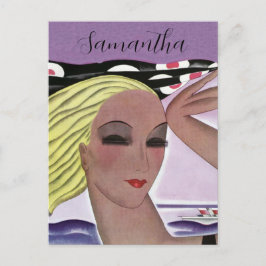 Mooie blonde dame (personaliseren) briefkaart