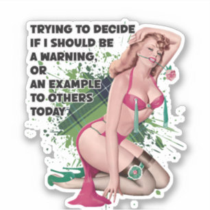 Mooie Blonde Retro Pin-up Sticker