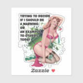 Mooie Blonde Retro Pin-up Sticker (Vel)