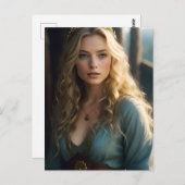 Mooie blonde vrouw briefkaart (Voorkant / Achterkant)