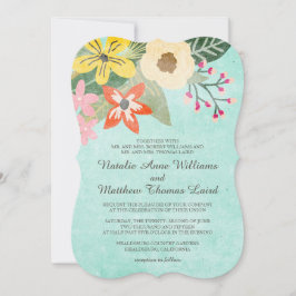 Mooie Blooms Waterverf Floral Wedding / Aqua Kaart