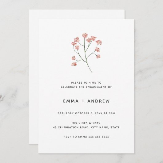 Mooie Blos Roze Kersenbloesem Betrokkenheid Kaart (Voorkant / Achterkant)