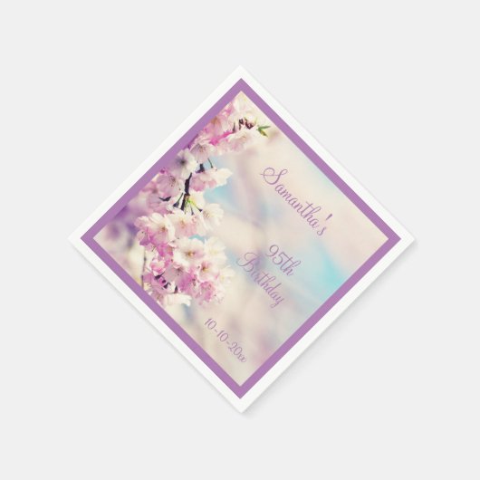 Mooie Blossom 95e verjaardag Servet (Hoek)