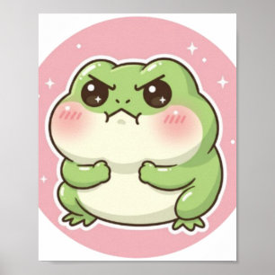 Mooie Blozende Kikker Poster Kawaii Kikker Estheti