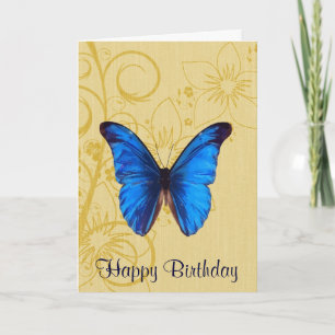 Mooie Blue Butterfly Verjaardag kunst Kaart