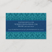 Mooie Blue Damask Wedding Planner Visitekaartje (Achterkant)
